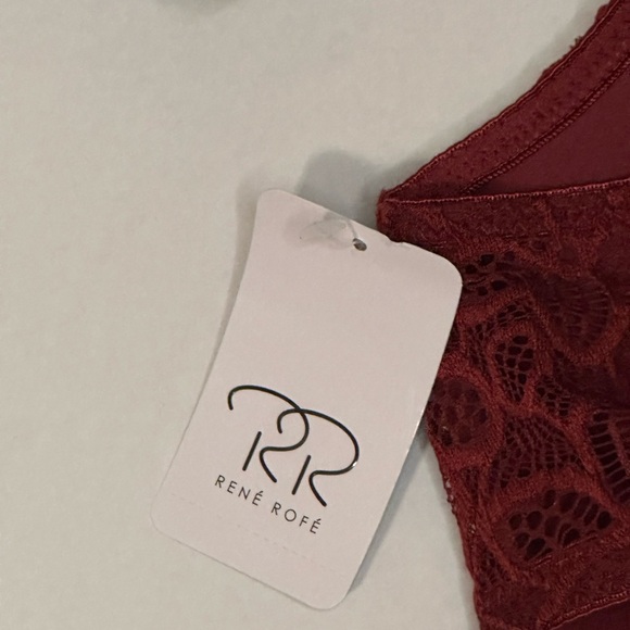 Elegant Wireless Lace Bra Set - Gray and Red - Picture 4 of 7